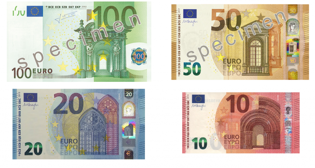 Деньги: Европейский центральный банк вводит в оборот новую купюру в €50