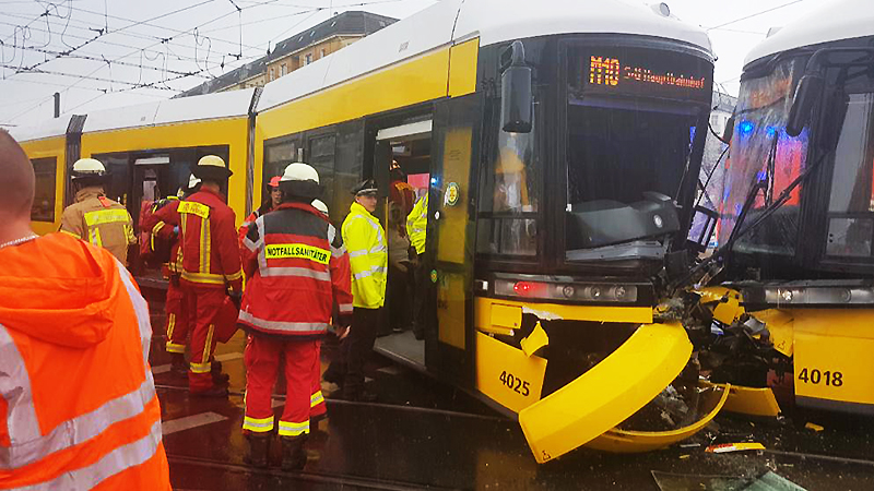 Происшествия: Столкновение трамваев в Берлине: 27 пострадавших