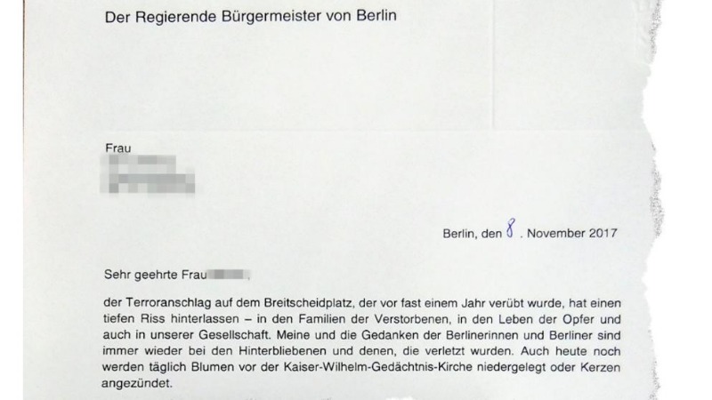 Общество: Жертвам теракта в Берлине прислали издевательское письмо