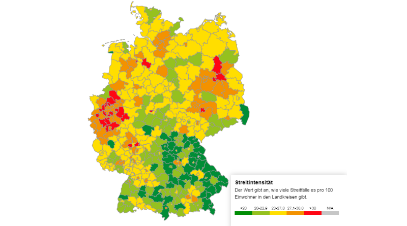 Общество: Атлас конфликтов: где в Германии ссорятся чаще всего?