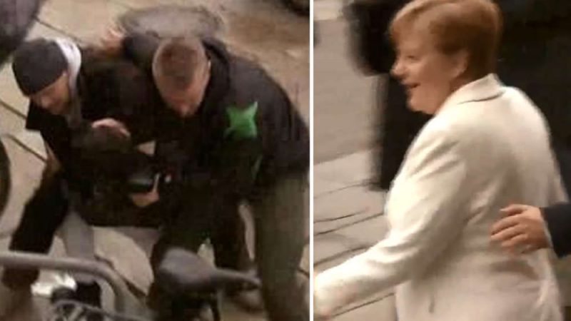Происшествия: Неизвестный мужчина пытался напасть на Меркель (+видео)