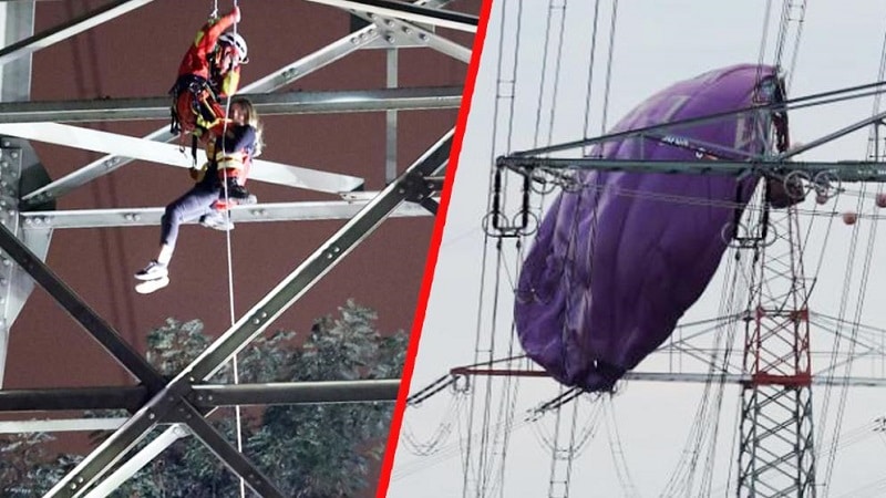Происшествия: Воздушный шар с шестью пассажирами упал на высоковольтную линию