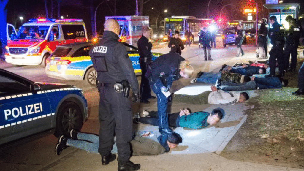 Происшествия: В Гамбурге две группы буйных молодых людей напугали целый район