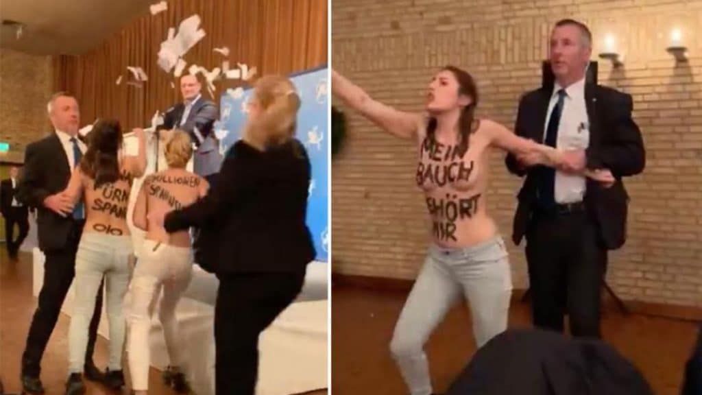 Общество: Активистки Femen устроили акцию протеста на выступлении Йенса Шпана