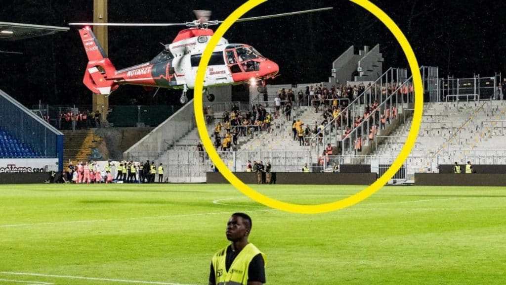 Происшествия: Ужасное происшествие в Дармштадте: на стадионе футбольный фанат упал с высоты шесть метров. Его жизни угрожает опасность