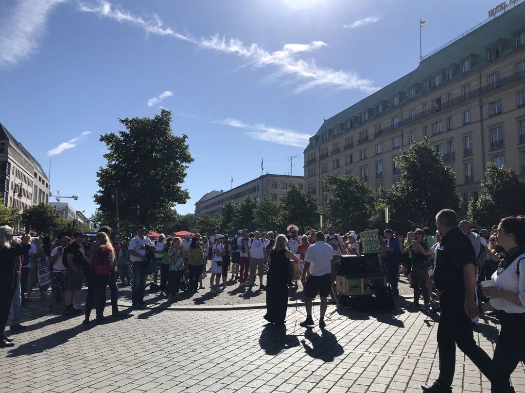 Берлин накрыли протесты против коронавируса. Фото: Twitter / hammerstein