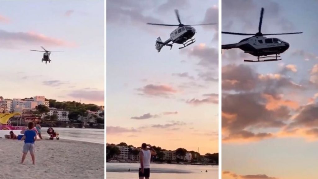 Отовсюду обо всем: На Майорке полицейский вертолет разогнал отдыхающих на пляже