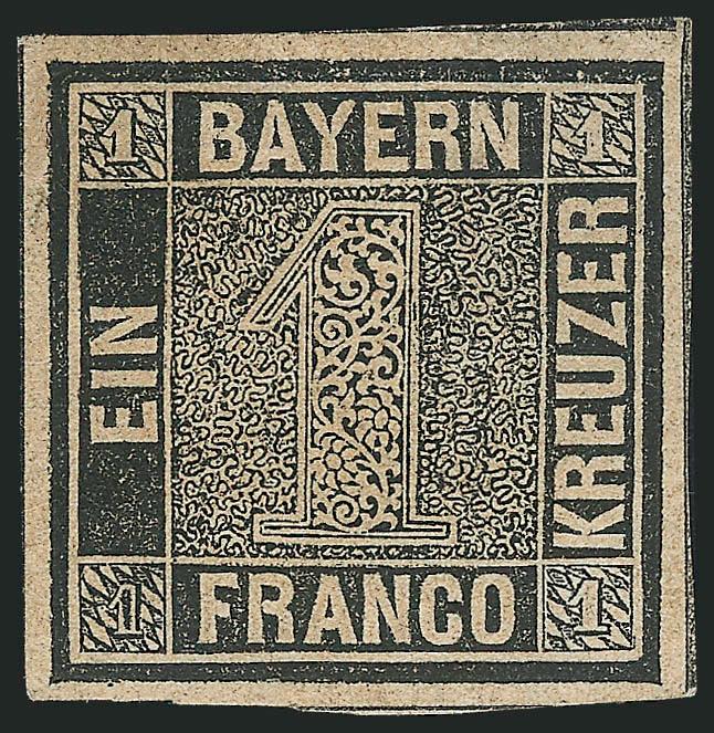 первая немецкая почтовая марка черного цвета